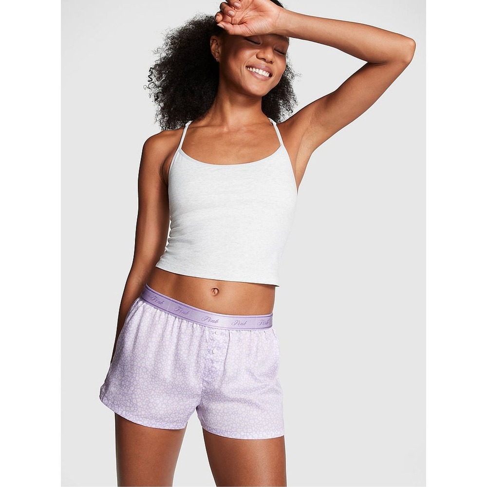Victoria's Secret PINK Womens Lavender Purple Ditsy TENCEL Sleep Pajama Shorts S